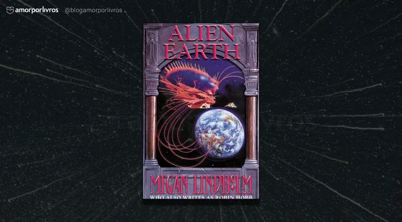 Capa do livro Alien Earrth sob um fundo de estrelas