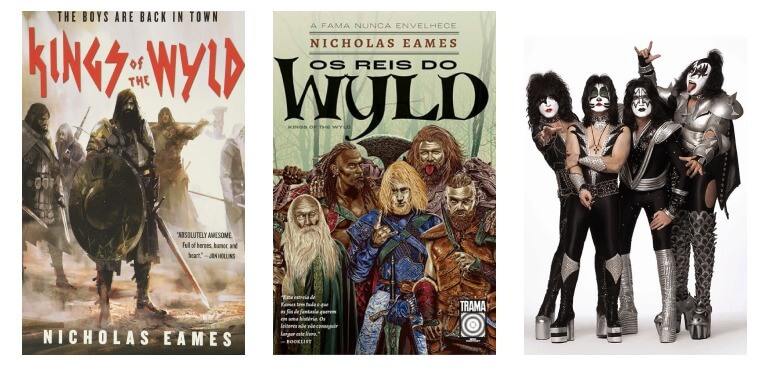 Comparação capas dos livros Os Reis do Wyld e a banda kiss