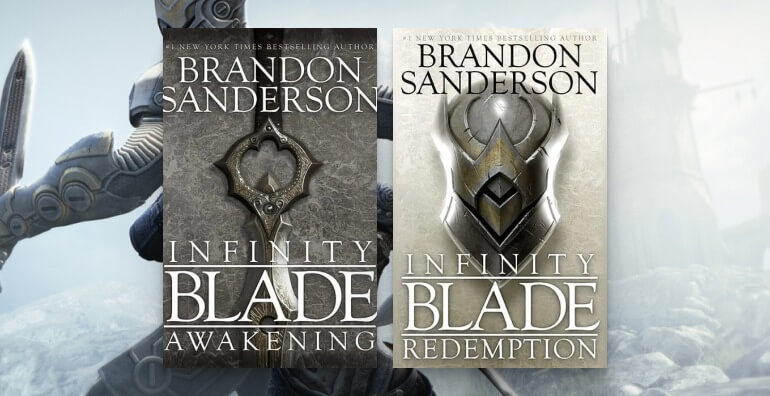Capa dos livros da saga Infinity Blade, de Brandon