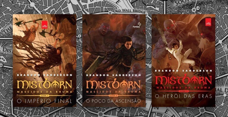 Capas dos livros de Mistborn