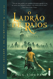 Capa do livro O Ladrão de Raios, Série Percy Jackson e os Olimpianos
