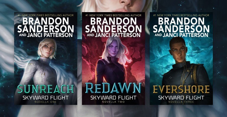 Capas dos livros da trilogia Skyward Flight