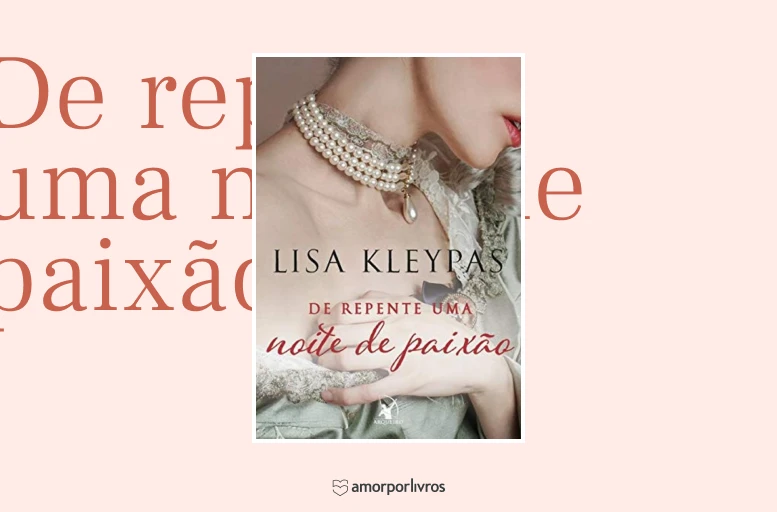 Livro De repente uma noite de paixão em fundo rosa com escrito no fundo