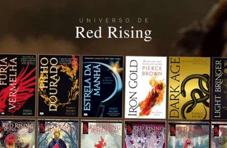 Red Rising: ordem dos livros e guia completo da série Imagem com todos os livros e quadrinhos da série Red Rising, de Pierce Brown, com os dizeres "Universo de Red Rising"