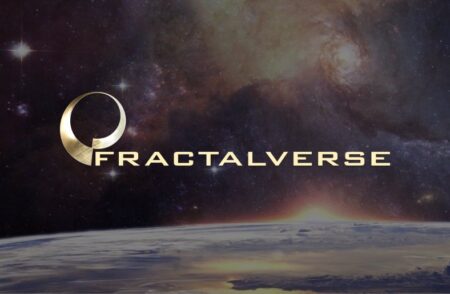 Fractalverse logo e fundo espacial