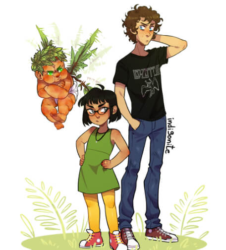 Ilustração de Meg e Lester (Apolo)