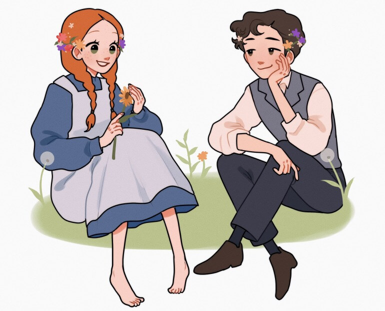 Ilustração de Anne e Gilbert