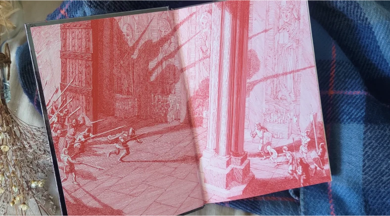 Ilustração de contracapa do livro O Cavaleito dos Sete Reinos