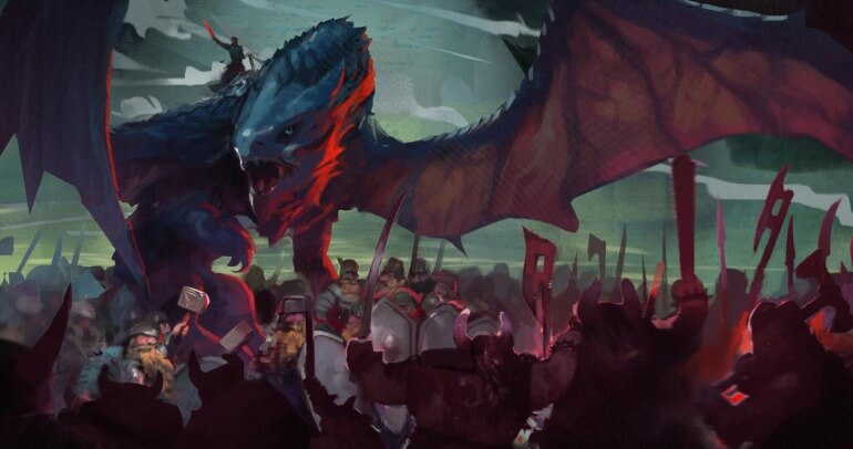 Ilustração de batalha de Eragon e Saphira
