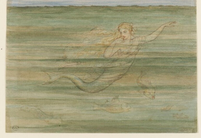 Ilustração de A pequena sereia por Walter Crane