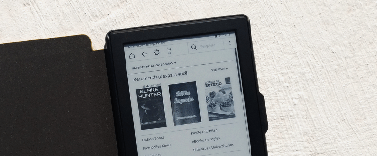 Tela de recomendações do Kindle