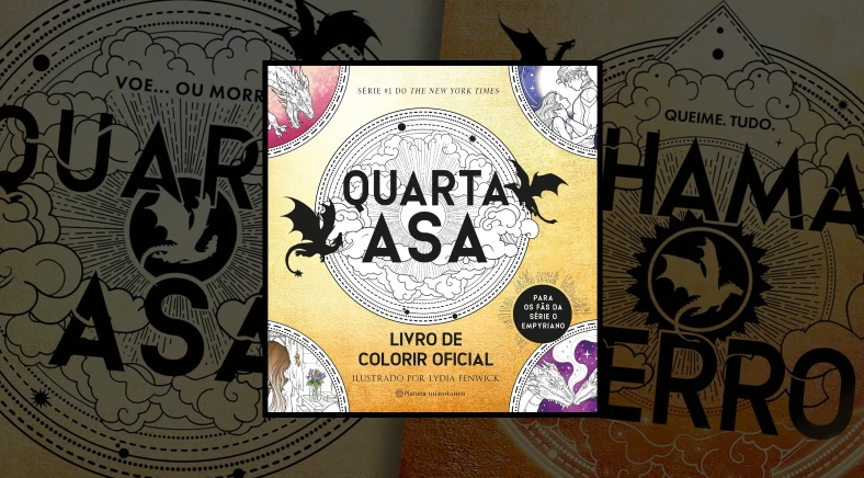 Capa do livro oficial de colorir de Quarta Asa