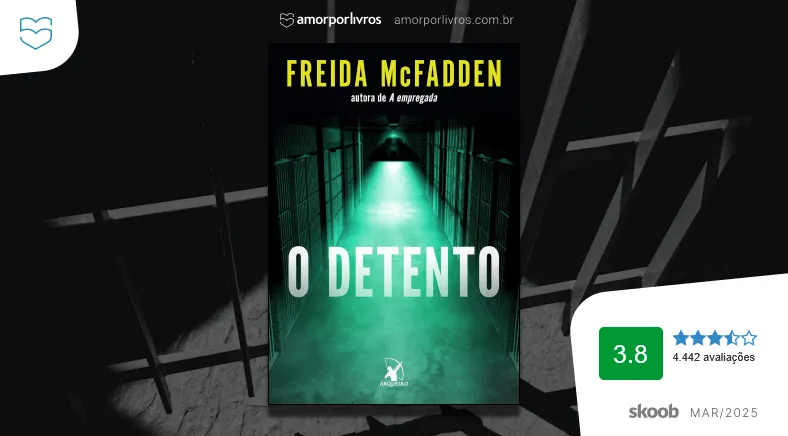 Fundo com uma cela de prisão com o livro O Detento