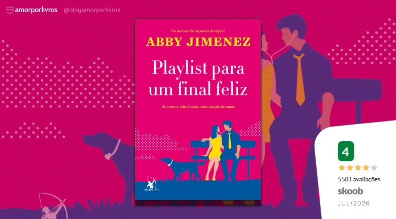 Livro Playlist para um final feliz, com nota 4 do Skoob em julho de 2026