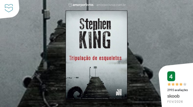 Capa do livro Tripulação de esqueletos, com nota 4 do skoob em fev/2026