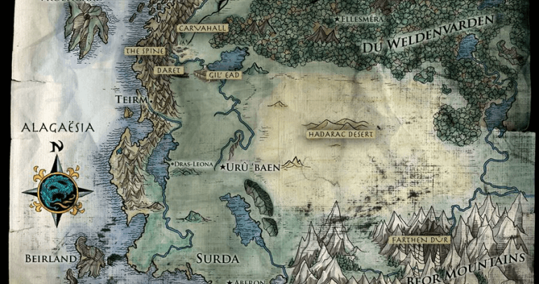 Mapa de Alagaësia do universo de Eragon