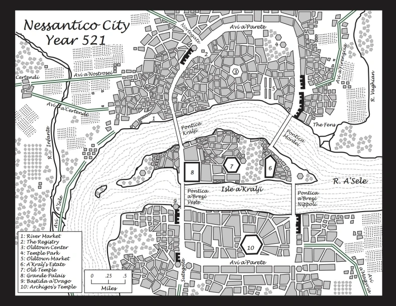 Mapa da cidade de Nessântico