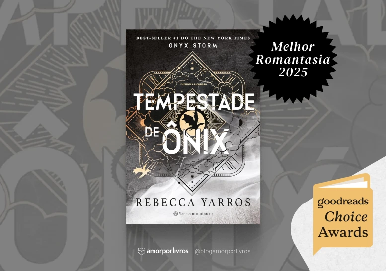 Capa do livro Tempestade de Ônix, de Rebecca Yarros, vencedor do Goodreads Choice Awards 2025 como Melhor Romantasia