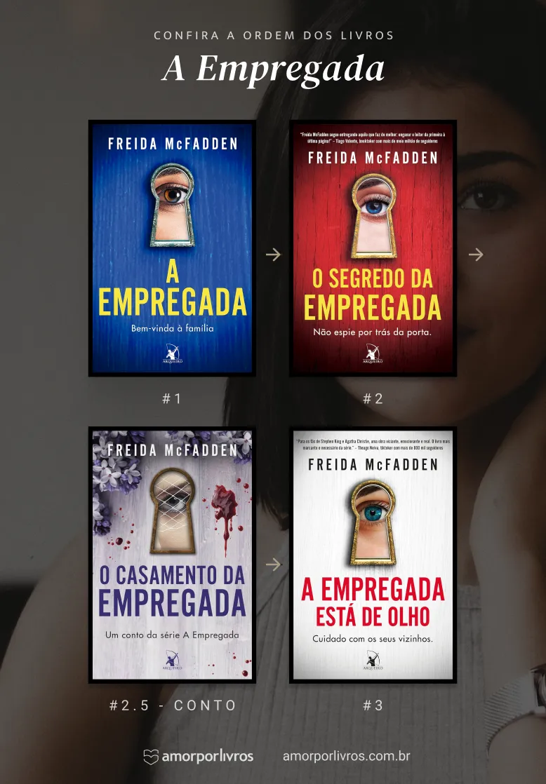 Ordem dos livros da série A Empregada: A Empregada, O Segredo da Empregada, O Casamento da Empregada e A Empregada está de olho