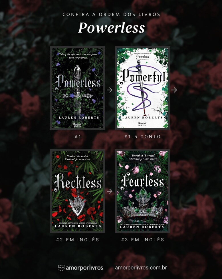 Ordem dos livros da série Powerless, de Lauren Roberts