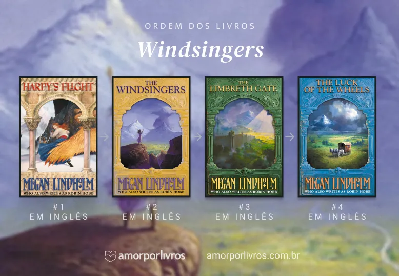 Ordem dos livros da série Windsingers escritos pelo pseudonimo de Megan Lindholm