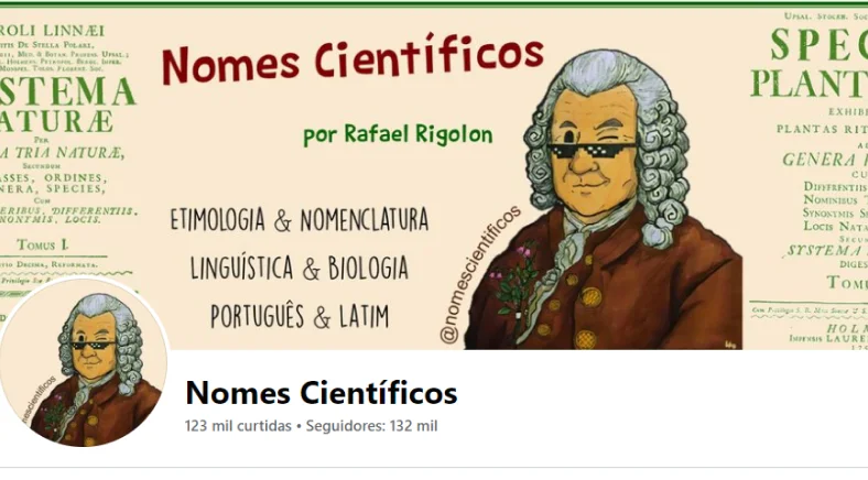 Página Nomes Científicos no Facebook