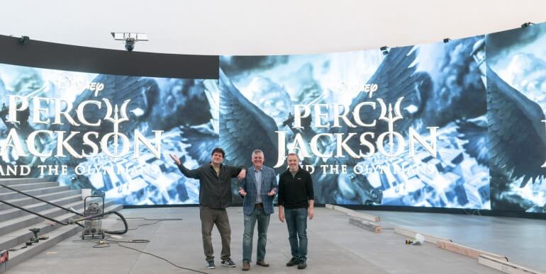 Os painéis digitais utilizados na gravação das cenas de Percy Jackson