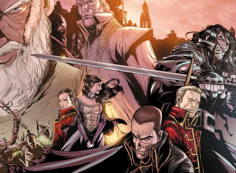 Ilustração dos personagens de O Poder da Espada