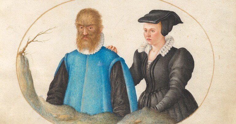 Pintura de Petrus Gonsalvus e sua esposa Catarina