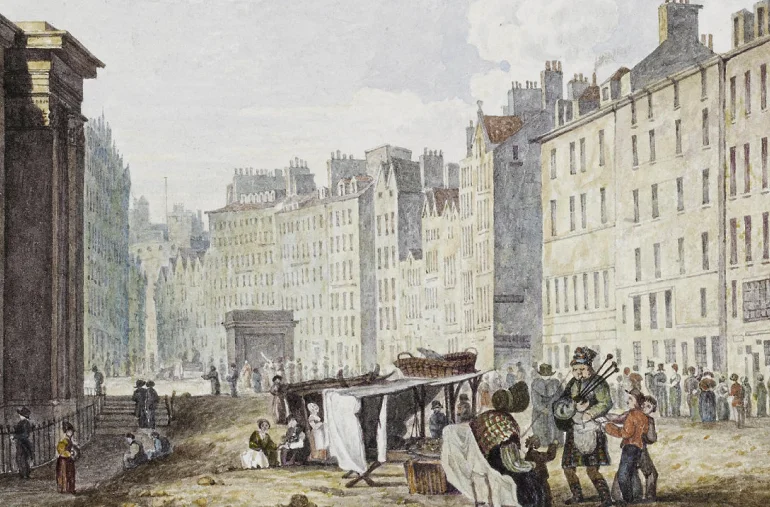 Pintura de Edimburgo em 1827, por Samuel Swarbreck
