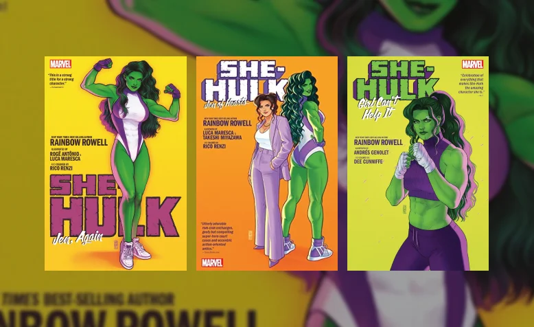 Volumes da HQ de She Hulk escritas por Rainbow Rowell