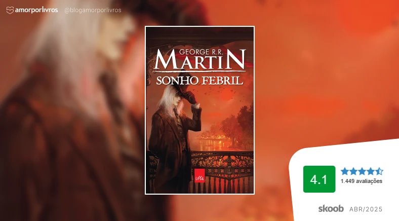 Capa do livro Sonho Febril ao lado da avaliação 4.1 de 1449 avaliações no Skoob em abril de 2025