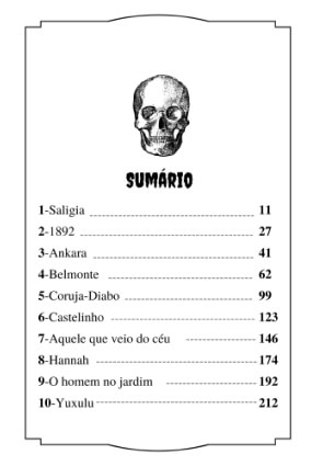 Sumário do livro Antologia do Horror